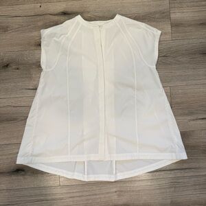 Athleta Performance Poplin Popover Top White
